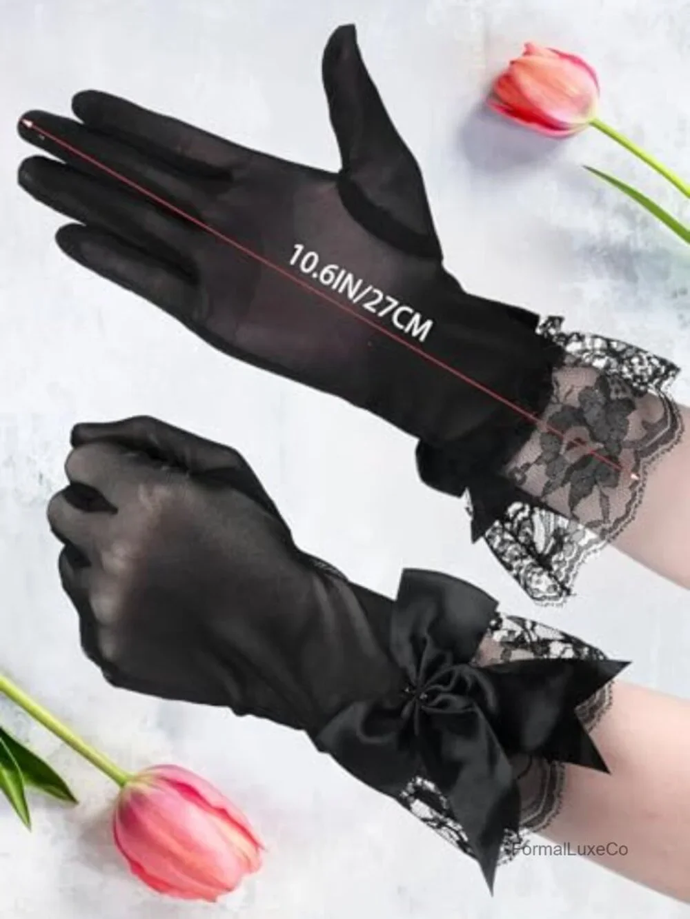 Lace Sheer Gloves for Weddings Funerals Sun Protection